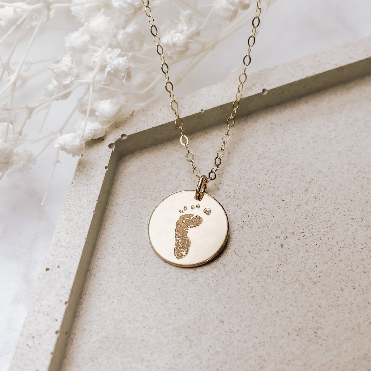 Footprint Personalised Baby Necklace Custom Baby Footprint