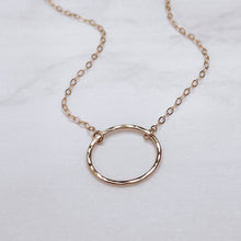 Load image into Gallery viewer, Hammered Circle Necklace *Rose Gold Filled*