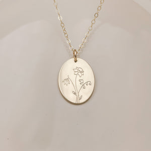 Birth Flower Family Bouquet Necklace