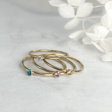 Load image into Gallery viewer, Birthstone Stacking Ring - Gold Filled