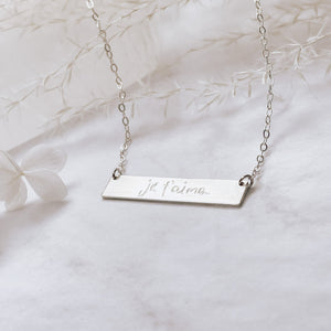 Handwriting Horizontal Bar Necklace