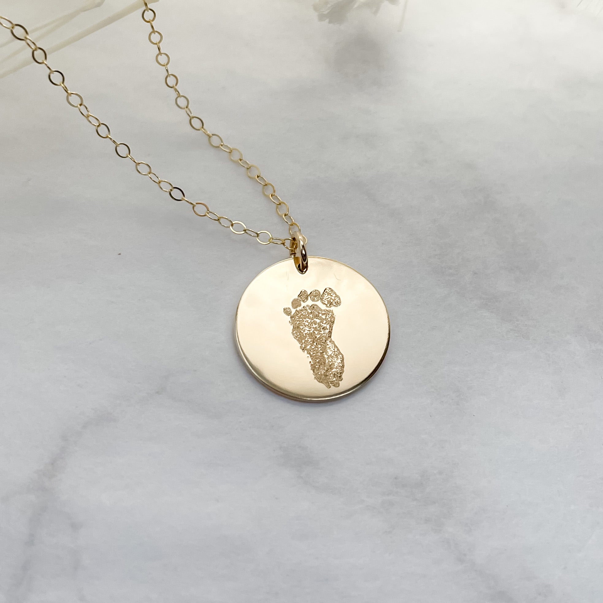 Baby Foot Print Necklace, Exact Replica Of Your New Little Baby's Feet!