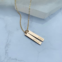 Load image into Gallery viewer, Graduation Double Bar Necklace