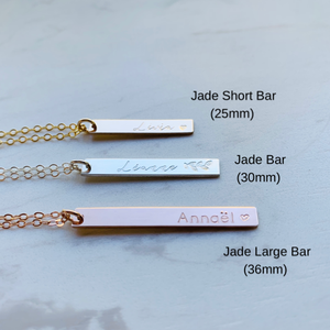 Jade Short Bar Necklace