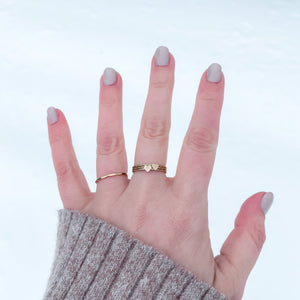 Initial Stacking Heart Ring