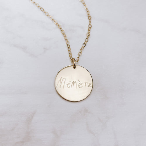 Handwriting Disc Necklace