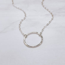 Load image into Gallery viewer, Hammered Circle Necklace